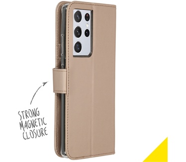 Accezz Wallet Softcase Bookcase Galaxy S21 Ultra - Goud (Galaxy S21 Ultra) Goud