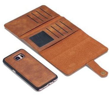 Samsung Galaxy S7 Edge Echt Leren Portemonnee Hoesje Bruin Bruin