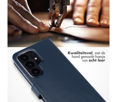 Selencia Echt Leren Bookcase Samsung Galaxy S26 Ultra - Donkerblauw