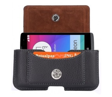 qMust LG Leon (4G) Classic Pouch met riemlus (Black)