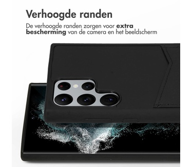 Accezz Premium Leather Card Slot Backcover Samsung Galaxy S22 Ultra - Zwart