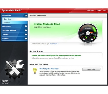 System Mechanic 10 screenshot (481 pix)