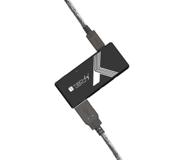 Techly Mini Hi Speed USB Hub 4 Ports Black IUSB2-HUB4-BKTY