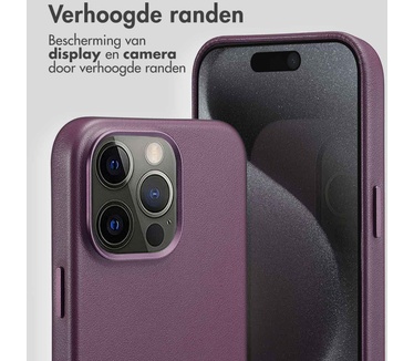 Accezz MagSafe Leather Backcover iPhone 15 Pro Max - Paars