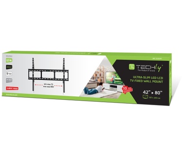 Techly Wall Mount for LED LCD TV 42-80 Ultra Slim Fixed H600mm" ICA-PLB 860