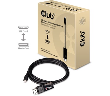 Club 3D USB Type C to DisplayPort 1.4 cable Zwart