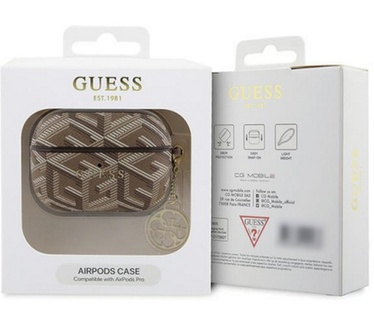 Guess Charm G-Cube Case voor Apple Airpods Pro - Bruin