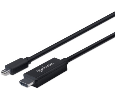Manhattan Mini DisplayPort to HDMI Cable, 4K, 1.8m, Male to Male, 4K@60Hz (3840 x 2160 at 60 Hz), High Definition Audio, Black Zwart