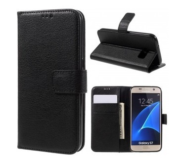 qMust Samsung Galaxy S7 Wallet Case - TPU frame - Black