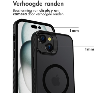 Accezz Rugged Frosted Backcover met MagSafe iPhone 15 Plus - Zwart
