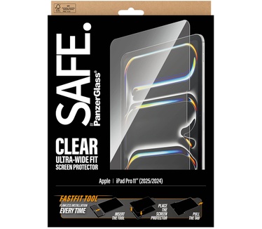 PanzerGlass SAFE. by PanzerGlass® Screen Protector iPad Pro 11" (2024-2025) | Ultra-Wide Fit w. FASTFIT TOOL