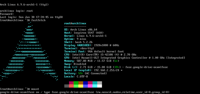 Arch Linux op Google Drive. Bron: Ersei