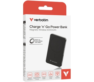 Verbatim Charge 'n' Go Essentials Magnetische draadloze powerbank 5000 mAh zwart