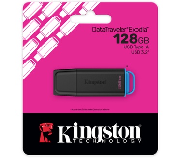Kingston 128GB Portable USB 3.2 Gen 1 DataTraveler Exodia Black/Blue