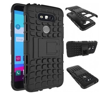 qMust LG G5 Rugged Hybrid Case - Dual Protection - Black