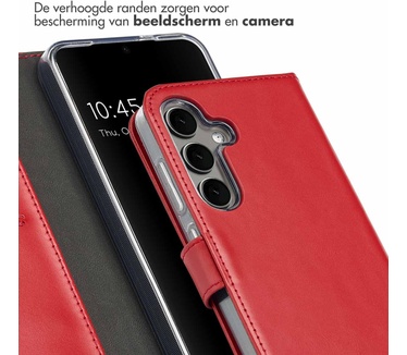 Selencia Echt Leren Bookcase Samsung Galaxy S25 Plus - Rood