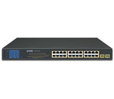 Planet GSW-2620VHP 24-poort 10/100/1000T 2-poort Gb SFP - POE+ - LCD monitor - 300 Watt POE