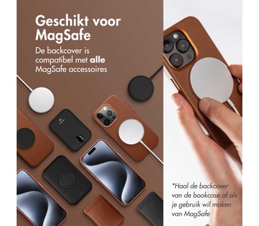 Accezz Leather Bookcase 2-in-1 met MagSafe