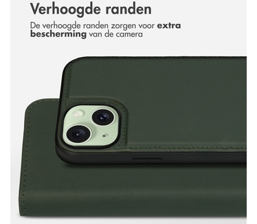 Accezz Premium Leather 2 in 1 Wallet Bookcase iPhone 15 Plus - Groen
