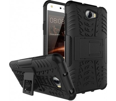 qMust Huawei Y5 II Rugged Hybrid Case - Dual Protection - Black