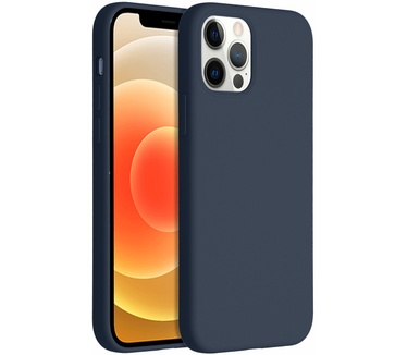 Accezz Liquid Silicone Backcover iPhone 12 (Pro) - Donkerblauw