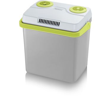 Severin KB 2925 Elektrische koelbox, met koel- en warmhoudfunctie, autokoelbox met 3 aansluitingen (USB, voeding en sigarettenaansteker) (25 liter),koelbox grijs/groen