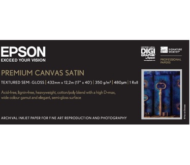 Epson Premium Canvas Satin, 17" x 12.2m, 350g/m²