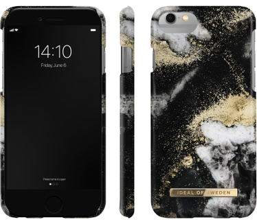 iDeal of Sweden Black Galaxy Marble (iPhone 6/6S/7/8/SE (2020)) Goud