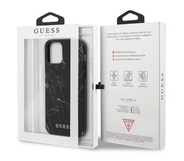 Guess Marble Hard Case voor Apple iPhone 12/12 Pro (6.1") Zwart