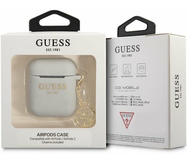 Guess Charms Silicone Case voor Apple Airpods 1 & 2 - Grijs (g) Grijs
