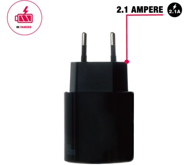 BeHello Travel Charger with USB Portal 2.1A Black