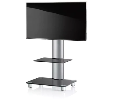 VCM Morgenthaler Bilano TV-voet Zilver/Zwart glas