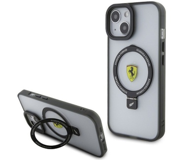 Ferrari Ring Stand Back Case - Apple iPhone 15 (6.1") - Clear Transparant