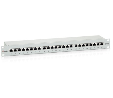 Equip 24-Port Cat.6 Shielded Patch Panel, Light Grey