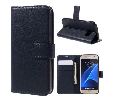qMust Samsung Galaxy S7 Wallet Case - TPU frame - Deep Blue