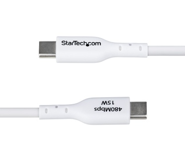 Startech.com 2m USB-A naar USB-C Laadkabel, Wit, USB-A naar Type-C Oplaadkabel, 3A Fast Charge, USB 2.0 Data Transfer Kabel, TPE Mantel, M/M