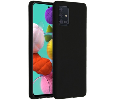 Accezz Liquid Silicone Backcover Samsung Galaxy A51 - Zwart