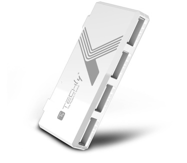 Techly Mini Hi Speed USB Hub 4 Ports White IUSB2-HUB4-WHTY