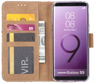 Flamingo print lederen Bookcase hoesje voor de Samsung Galaxy S9 - Wit (Samsung Galaxy S9) Wit