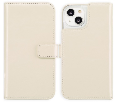 Selencia Echt Lederen Bookcase iPhone 14 - Greige