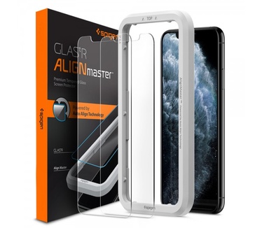 Spigen Apple iPhone 11 Pro Max Glas tR AlignMaster Met Montage Frame 2-pack