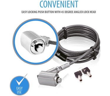V7 Portable Security Cable with Key Lock