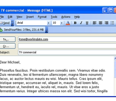 SendYourFiles in Outlook