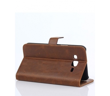 Samsung Galaxy J5 Retro Style Wallet Flip Case Vintage Bruin
