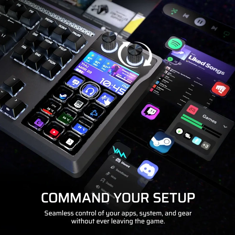 その他 CORSAIR Elgato STREAM DECK Corsair toont mechanisch toetsenbord met ingebouwde Stream Deck