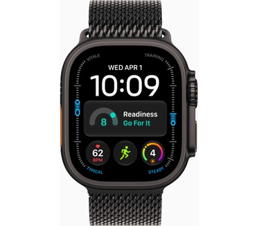 Apple Watch Watch Ultra 4 49mm Zwart (Zwarte Milanese Band S), Zwart (Zwart)