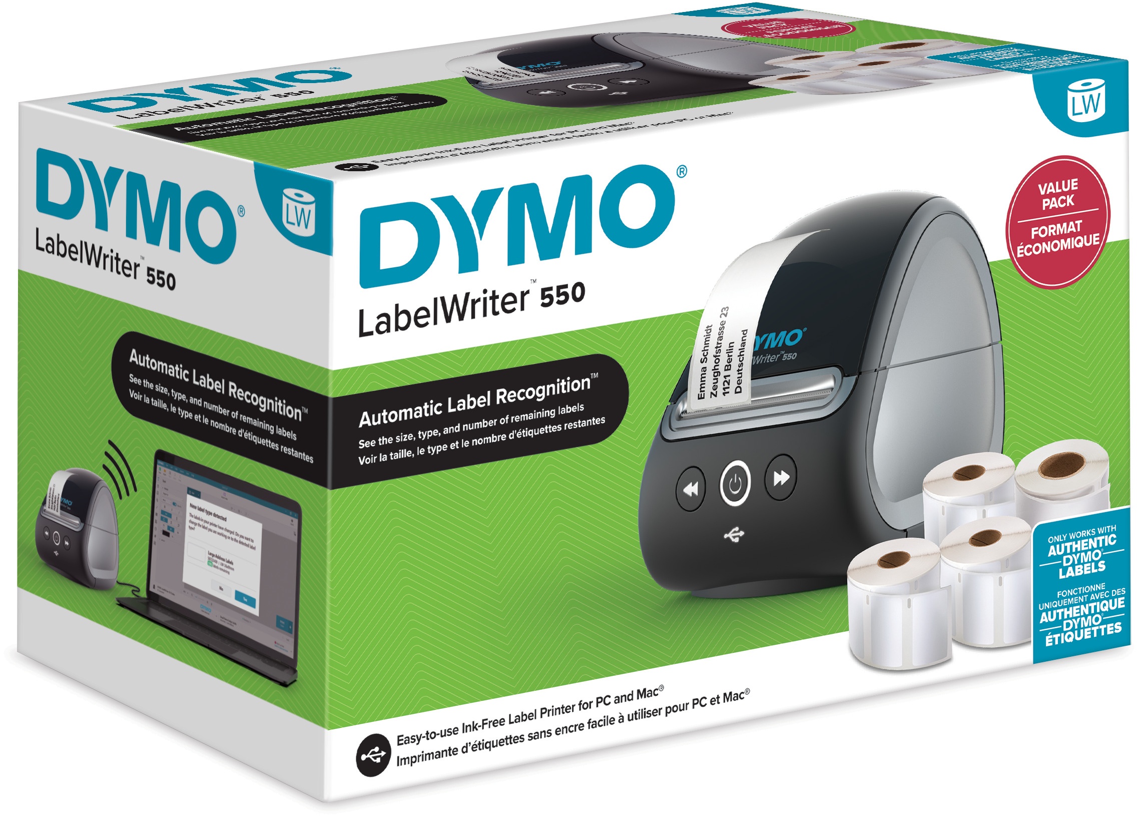 Dymo LabelWriter 550 ValuePack (4 rollen labels) kopen? Prijzen