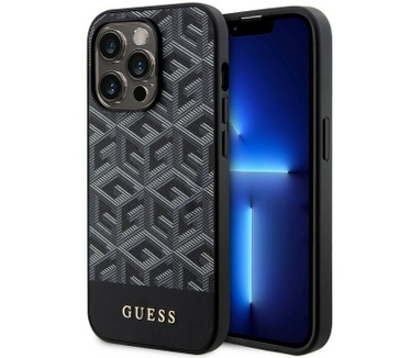 Guess G-Cube MagSafe Back Case Apple iPhone 14 Pro (6.1") - Zwart Zwart