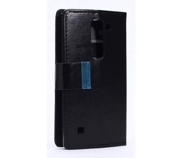 Kees Lederlook Portemonnee Hoesje LG Spirit - Zwart