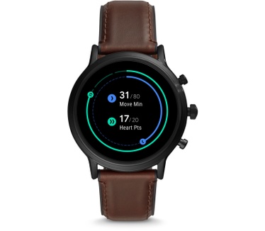 Fossil Gen 5 The Carlyle HR Dark Brown Leather Zwart (Bruin)